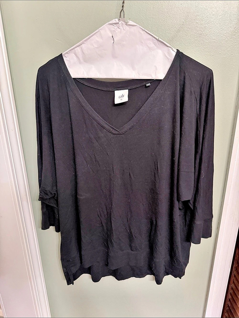 cabi Tempt Tee Black Long Sleeve Tunic XL